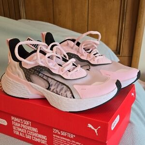 Puma Soft Pink and Black Athletic Shoes